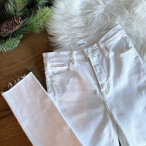 GRLFRND White SHR Karolina High Rise Straight Crop Jeans Size 24